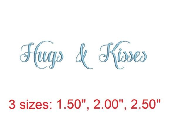 Charming Hugs and Kisses Embroidery Font