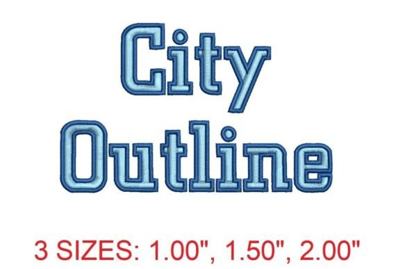 City Outline Embroidery Font for Business
