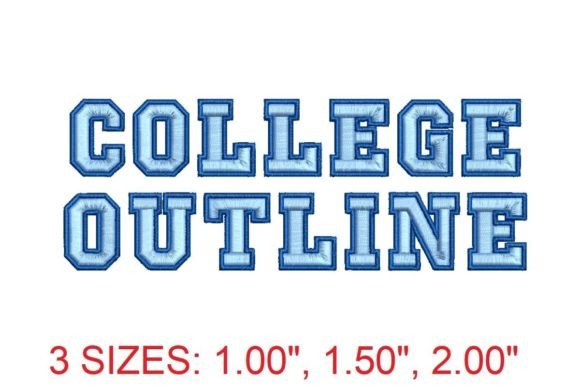 College Outline Embroidery Font: A Stylish Choice