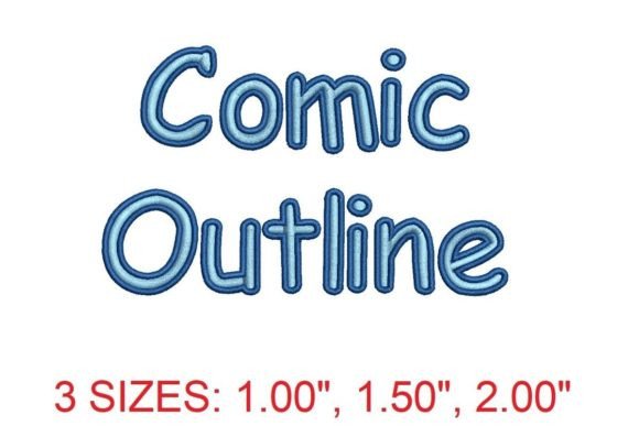 Comic Outline Embroidery Font: A Whimsical Touch